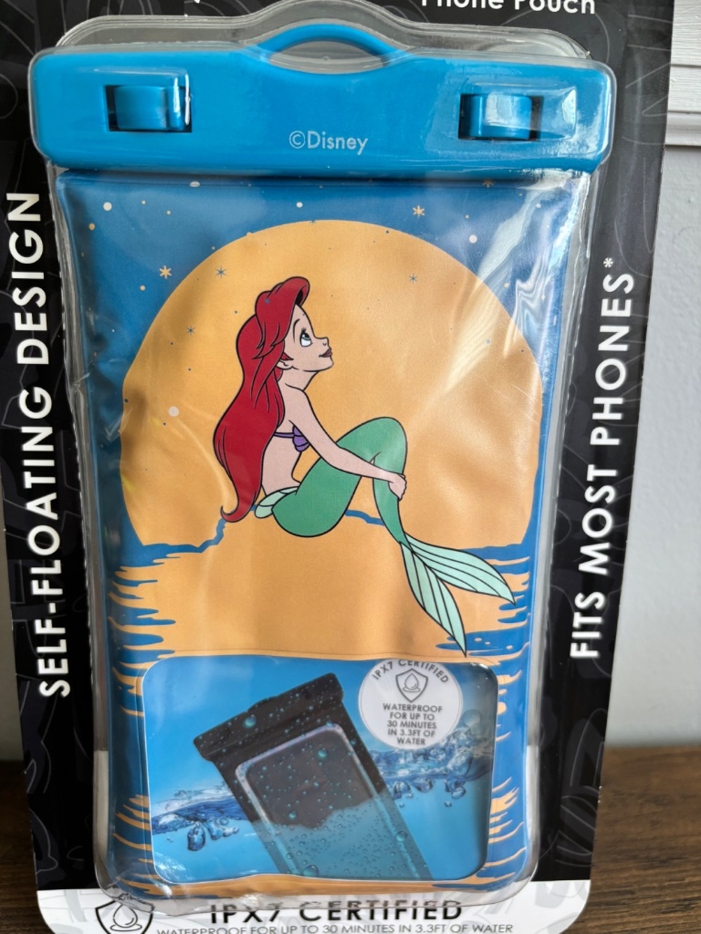 New Disney IPX7 Little Mermaid Ariel Waterproof Self Floating Phone Pouch Case - Picture 3 of 6